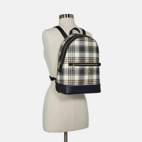 Kenley Backpack With Garden Plaid Print coach c8588